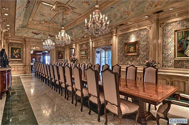 Image Of The Dining Room In A Gone With The Wind Inspired Home located at 2300 Mesa Dr Newport Beach